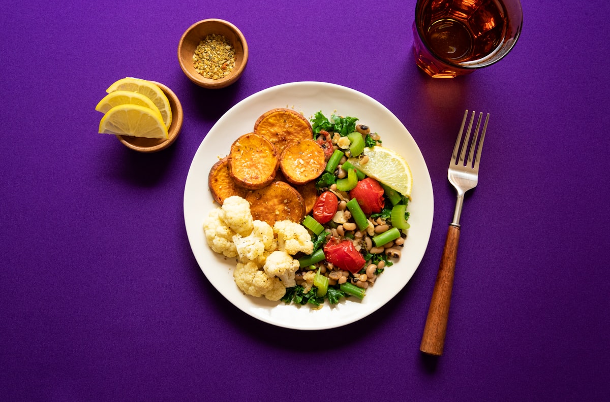 Colorful nutrient-rich foods for eye health